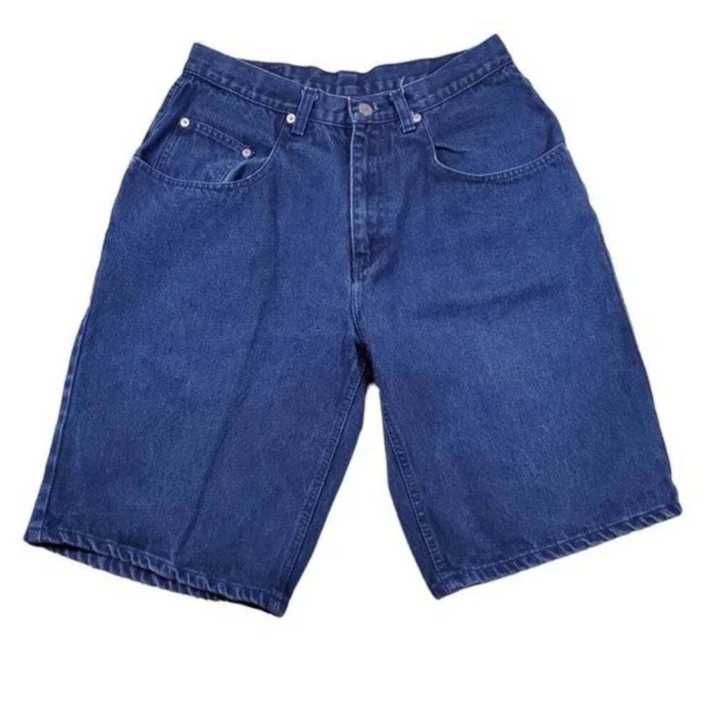 Vintage Size 32 Jordache High Rise Mom Jean Shorts Dark Wash Baggy Relaxed